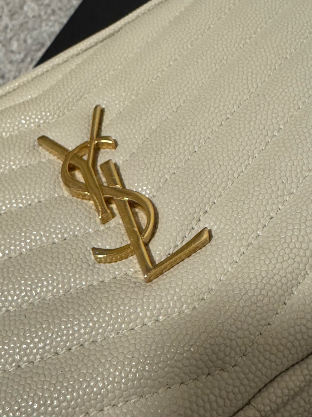 Saint Laurent Quilted Camera Crossbody Bag in Cream with Gold Hardware - Picture 3 of 16
